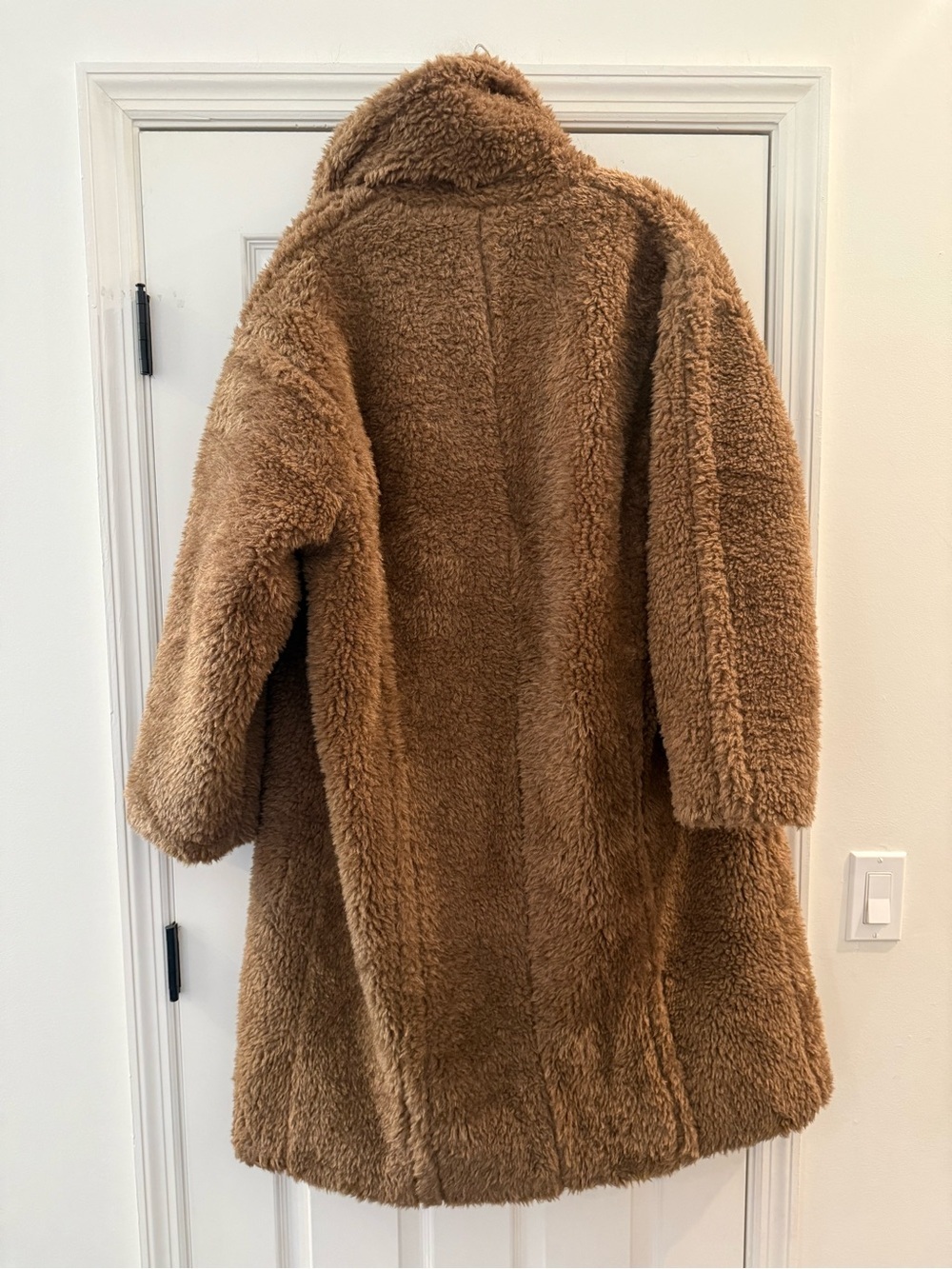 NWT Reiss Darla Teddy Coat Long Wool Jacket Brown Large - Picture 8 of 14
